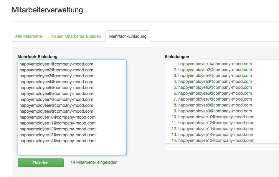 Mitarbeiter einladen