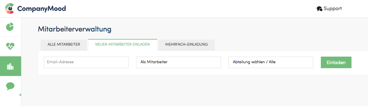 Mitarbeiter zu CompanyMood einladen