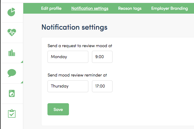 Notification settings employee satisfaction reviews