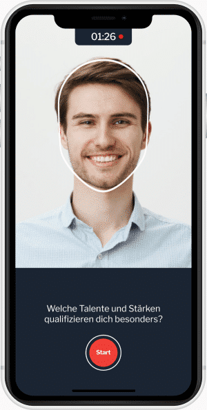 Video-Recruiting im Bewerbungsprozess - Foto der mobilen App von metru